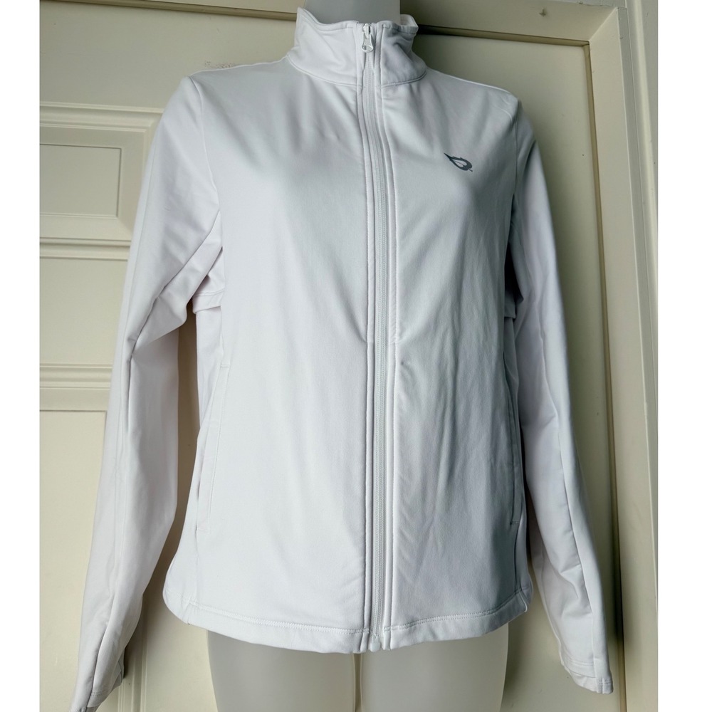 Baleaf Womens White Thermal Cycling Jacket Fleece Lined Full Zip Athletic Size S